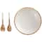 Mango Wood Decorative Bowl with Serving Utensils Set